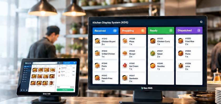 Ibex RMS Kitchen Workflow Screen