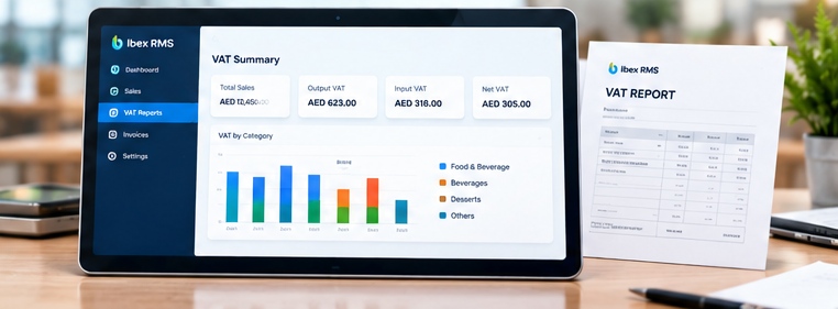 Ibex RMS VAT Dashboard & Reports Mockup
